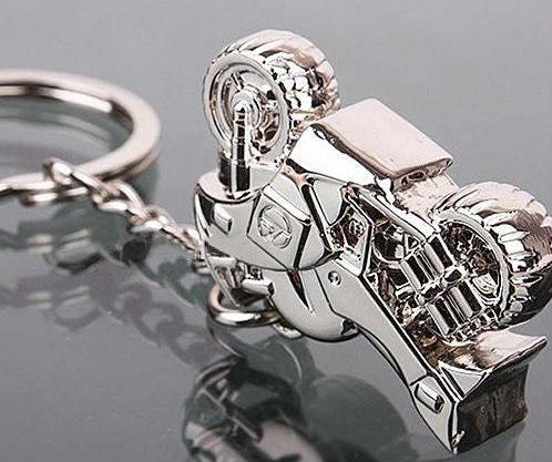 Silver Motorcycle Key Chain