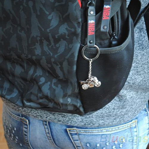 Silver Motorcycle Key Chain