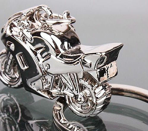 Silver Motorcycle Key Chain