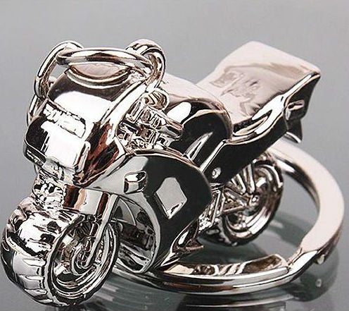 Silver Motorcycle Key Chain